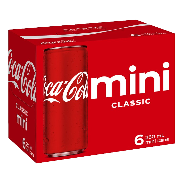 Coca-Cola Classic Mini 250ml Can 6 Pack