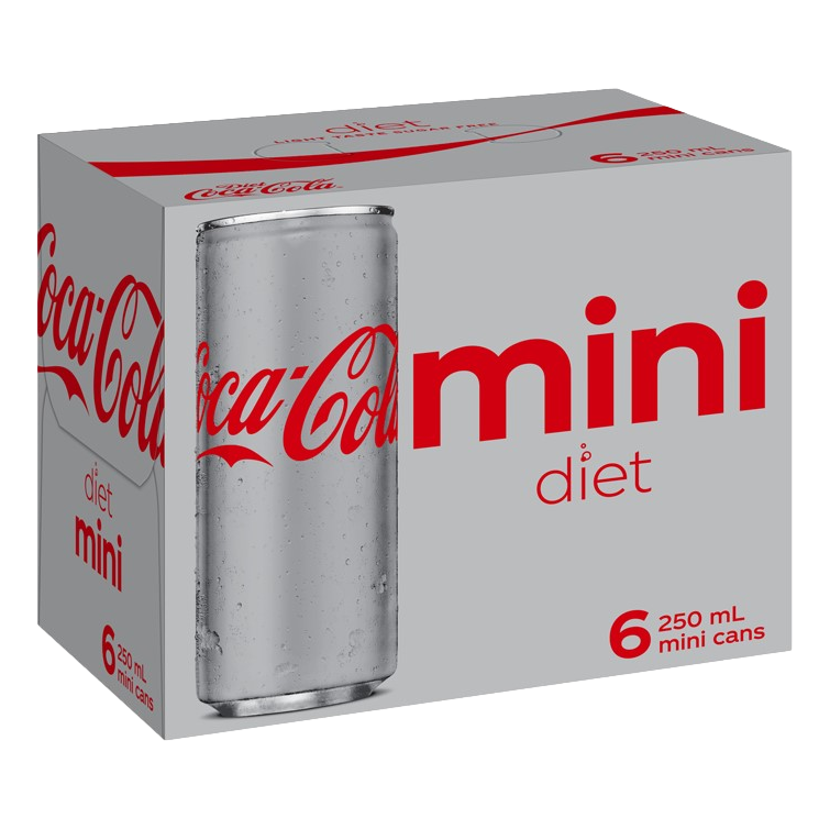 Coca-Cola Diet Mini 250ml Can 6 Pack