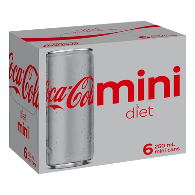 Coca-Cola Diet Mini 250ml Can 6 Pack