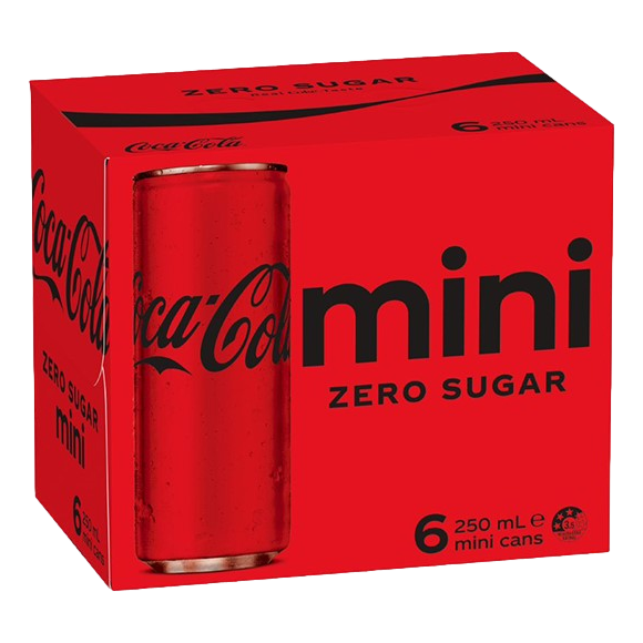 Coca-Cola Zero Sugar Mini 250ml Can 6 Pack