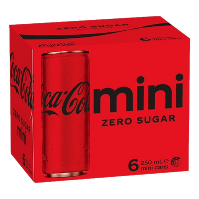Coca-Cola Zero Sugar Mini 250ml Can 6 Pack