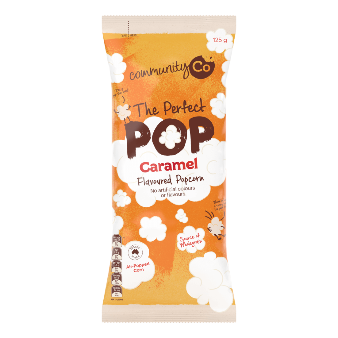 Community Co. Caramel Flavoured Popcorn 125g