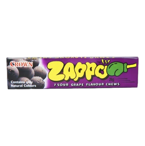 Crown Zappo Sour Grape Flavour Chew 26g