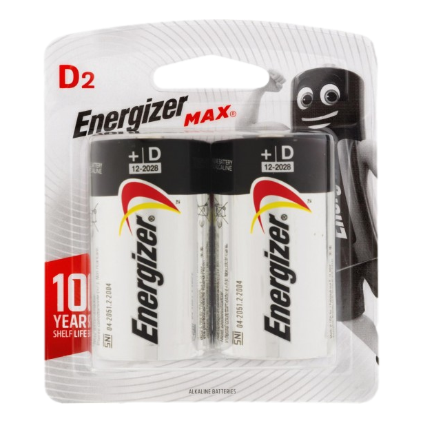 Energizer Battery Max D 2 Pack