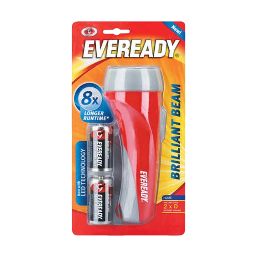 Eveready Brilliant Beam LED Torch with 2 x D Batteries