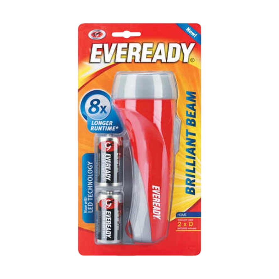 Eveready Brilliant Beam LED Torch with  2 x D Batteries