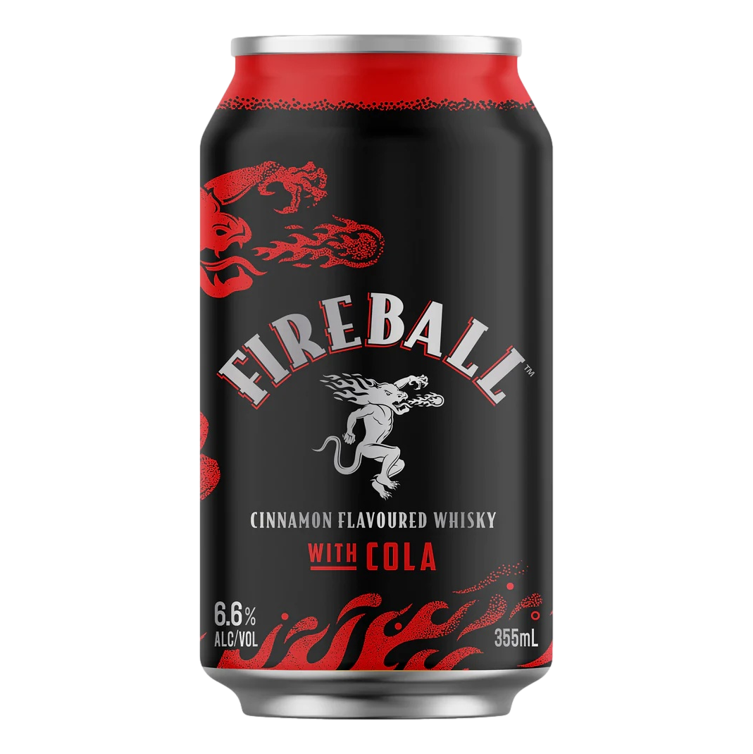 Fireball Cinnamon Whisky & Cola 6.6% 355ml Can Single