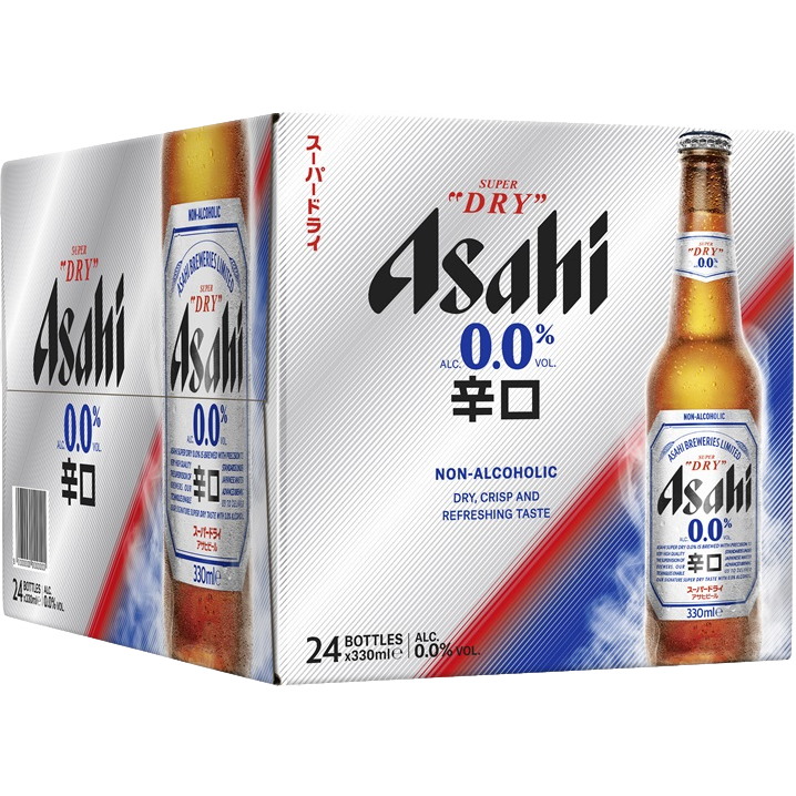Asahi Super Dry Non-Alcoholic Lager 0.0% 330ml Case of 24