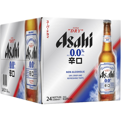 Asahi Super Dry Non-Alcoholic Lager 0.0% 330ml  Case of 24