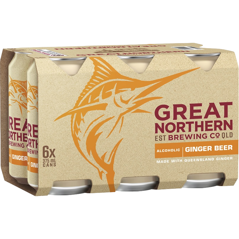 Great Northern Alcoholic Ginger Beer 375ml Can 6 Pack