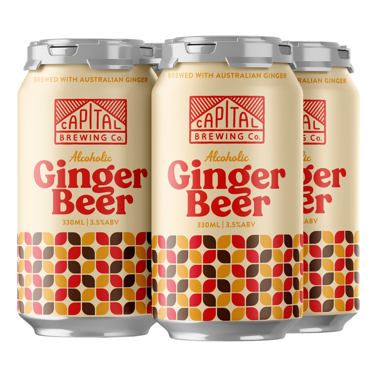 Capital Brewing Co. Alcoholic Ginger Beer 330ml Can 4 Pack