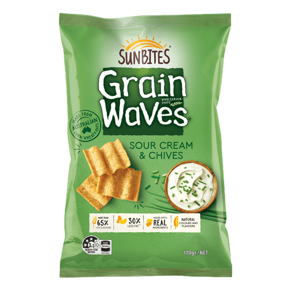 Grain Waves Sour Cream & Chives Snacks 170g
