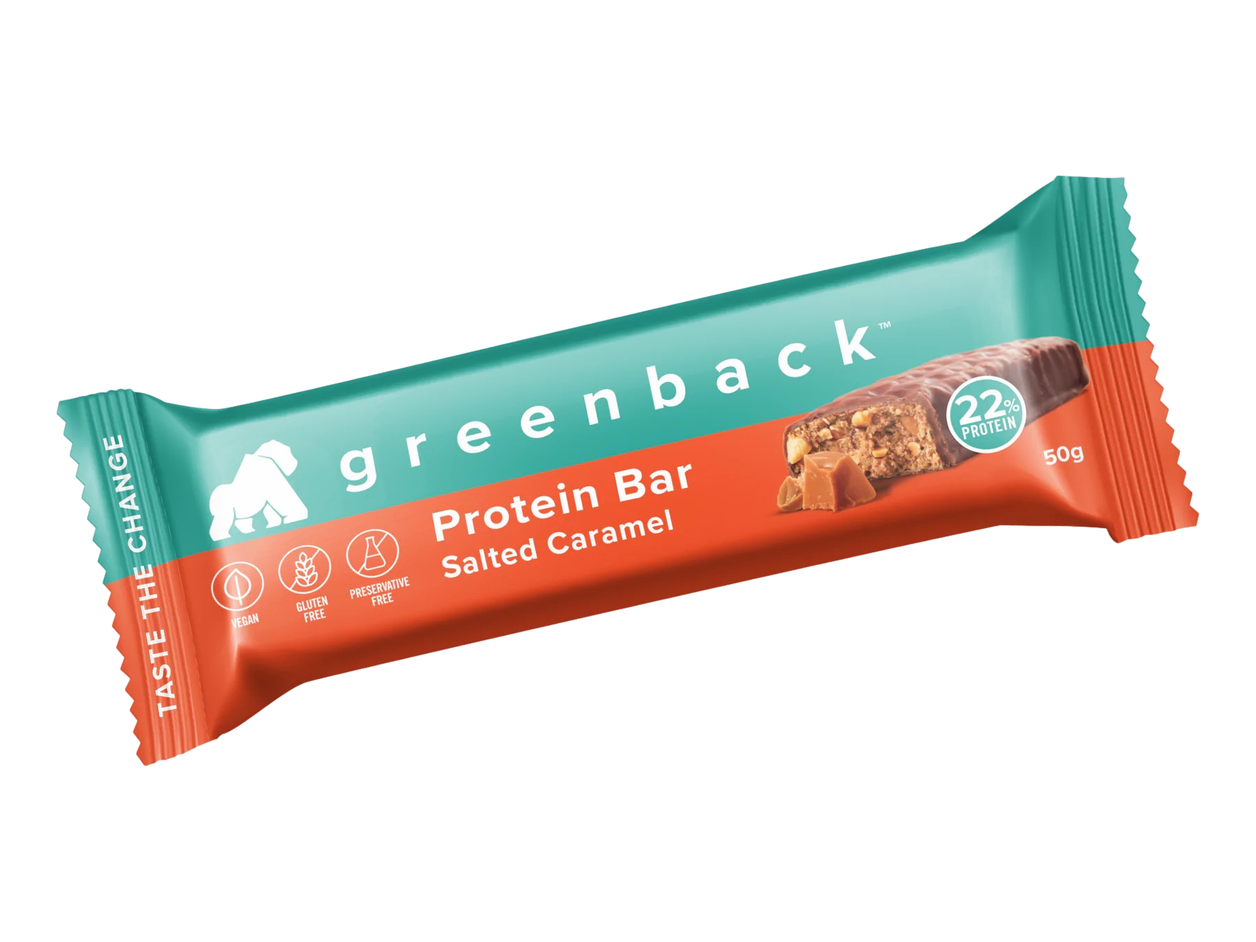 Greenback Salted Caramel Plant Protein Bar 50g