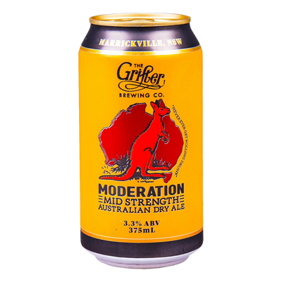 Grifter Moderation Mid Strength Australian Dry Ale 375ml Can 4 Pack