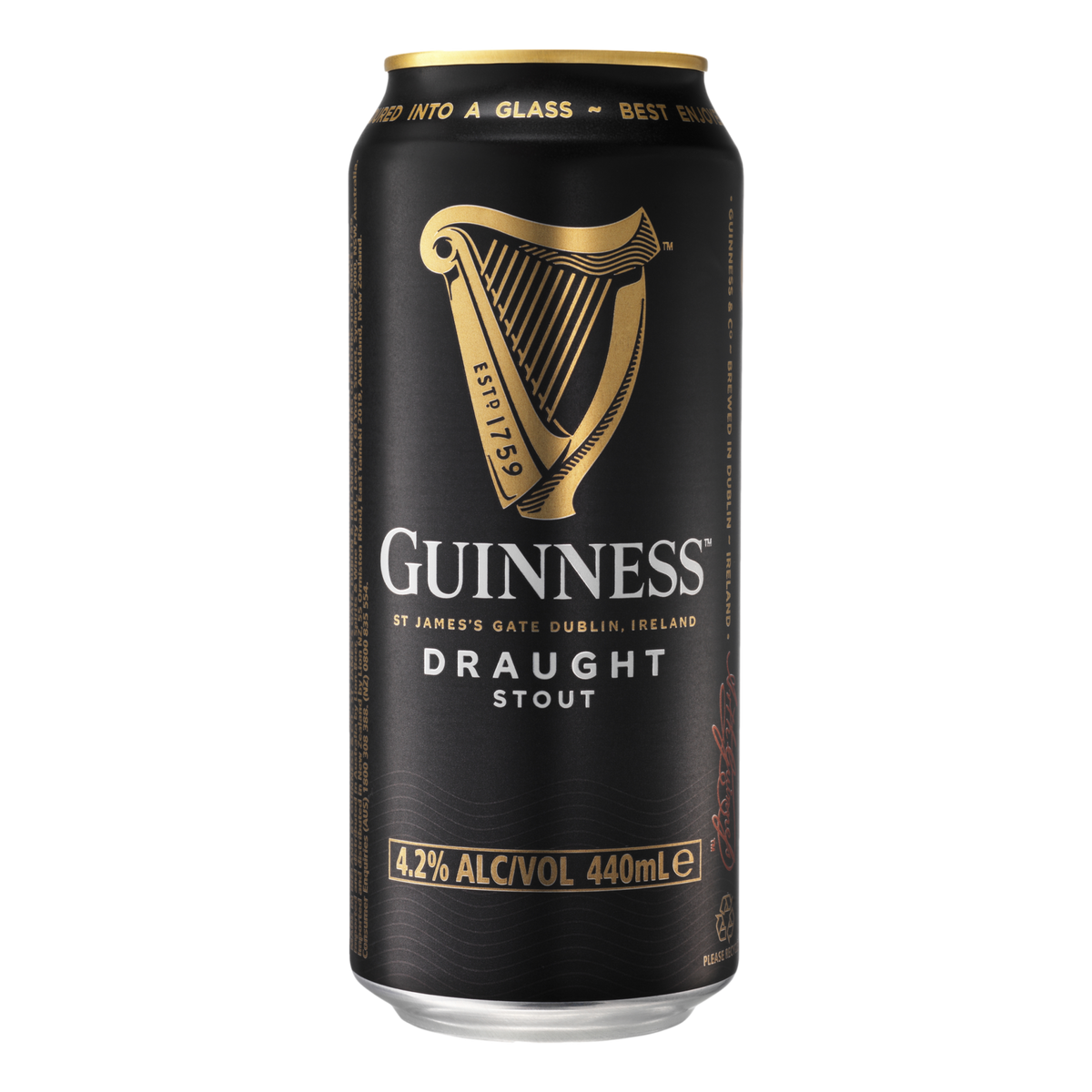 Guinness Draught Stout 440ml Can Single