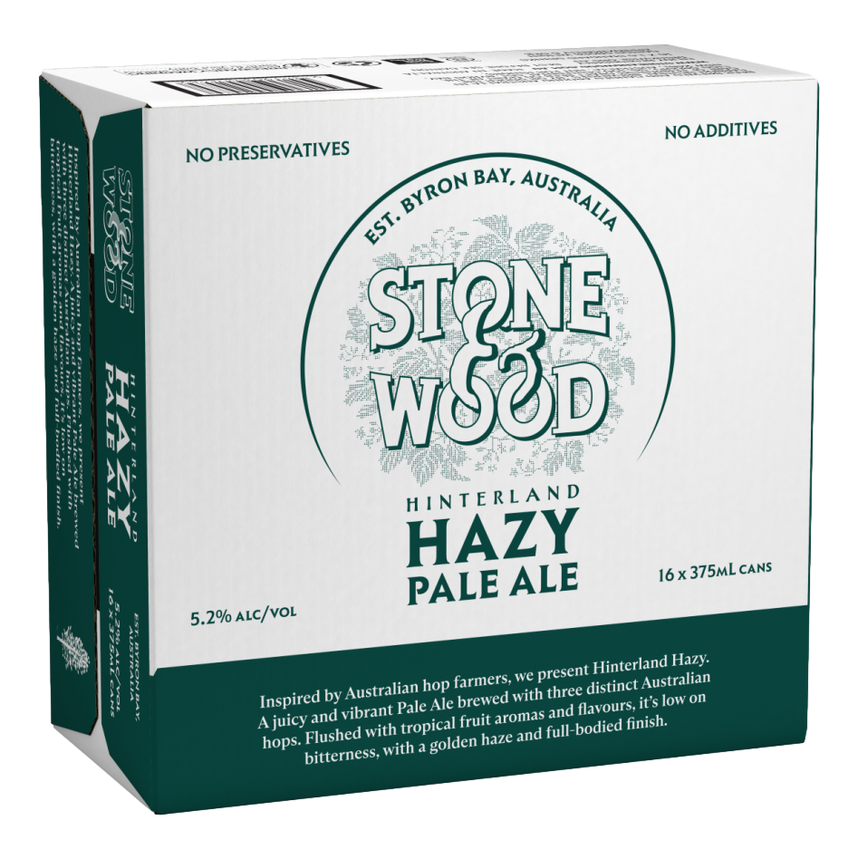 Stone & Wood Hinterland Hazy Pale Ale 375ml Can Case of 16