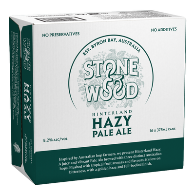 Stone & Wood Hinterland Hazy Pale Ale 375ml Can Case of 16