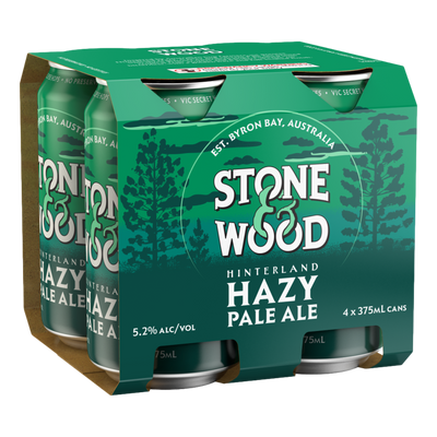 Stone & Wood Hinterland Hazy Pale Ale 375ml Can 4 Pack