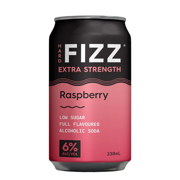 Extra Raspberry Hard Fizz EXTRA Raspberry Alcoholic Soda 6% 330ml Can 4 Pack ...