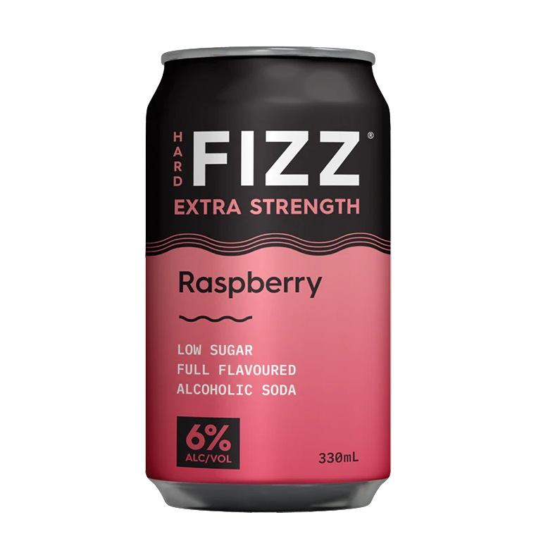 Hard Fizz EXTRA Raspberry Alcoholic Soda 6% 330ml Can Single