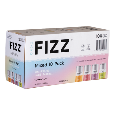 Hard Fizz Sparkling Hard Seltzer 330ml Can Mixed 10 Pack