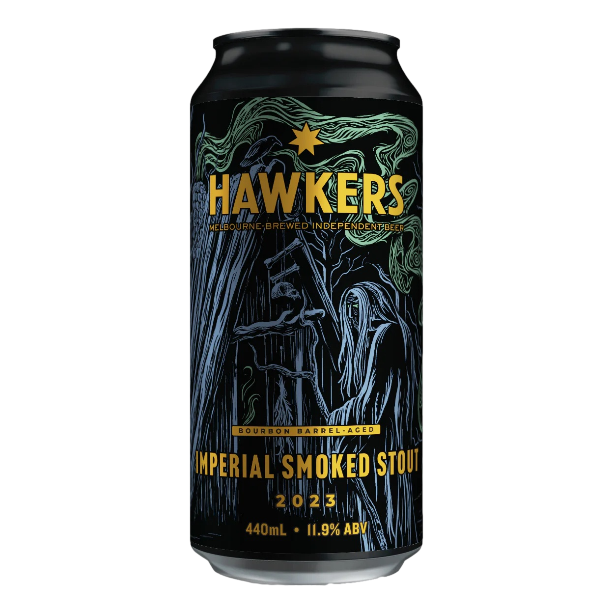 Hawkers Bourbon Barrel-Aged Imperial Smoked Stout 2023 440ml Can Single