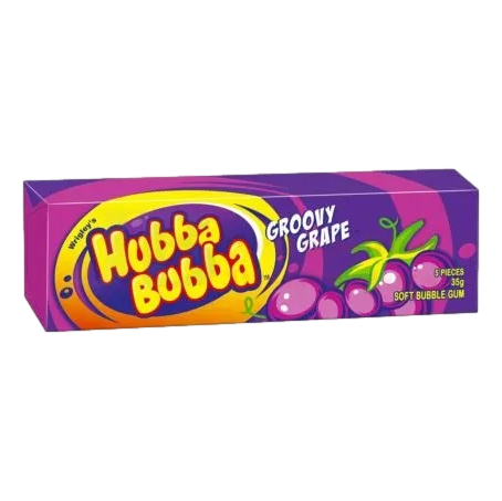Hubba Bubba Gum Groovy Grape 35g 5 Pack