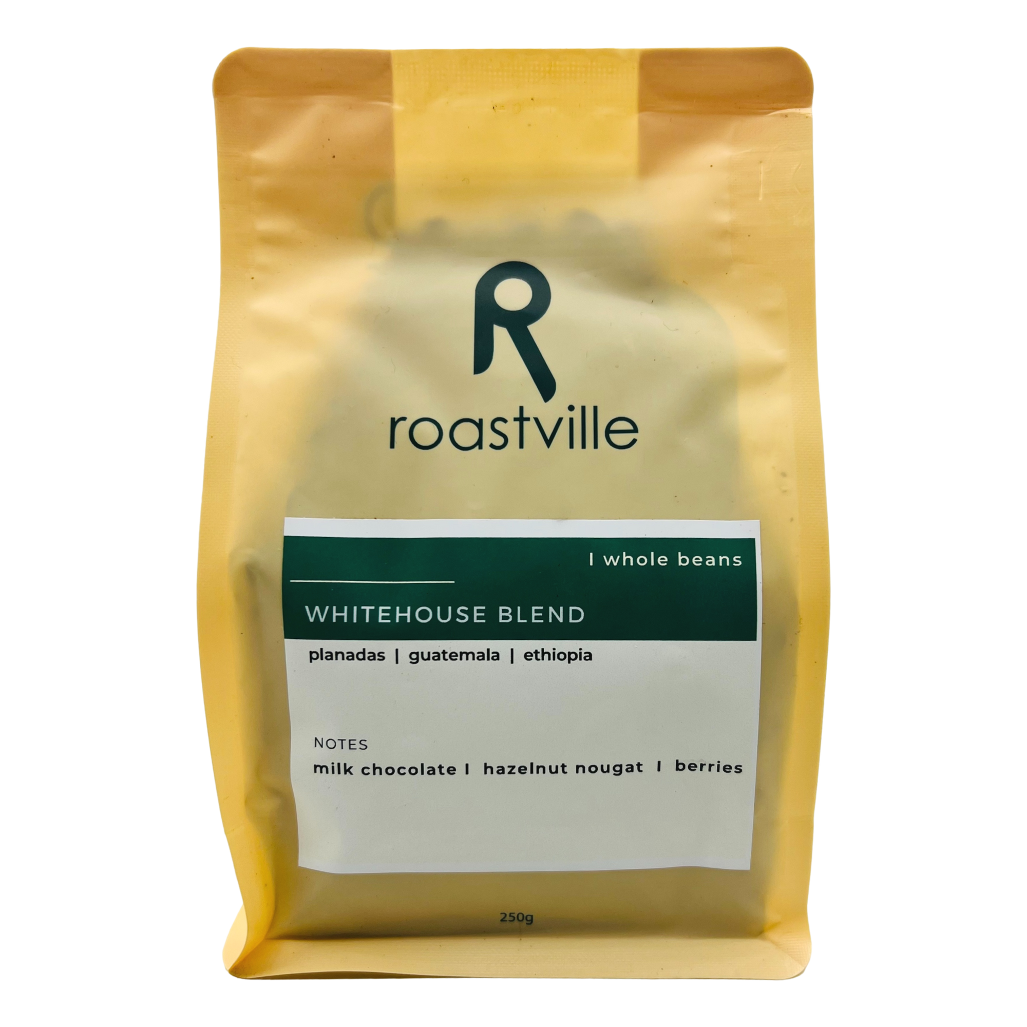 Roastville Whitehouse Blend Whole Bean Coffee 250g