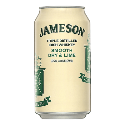 Jameson Irish Whiskey Smooth Dry & Lime 4.8% 375ml Can Case of 24