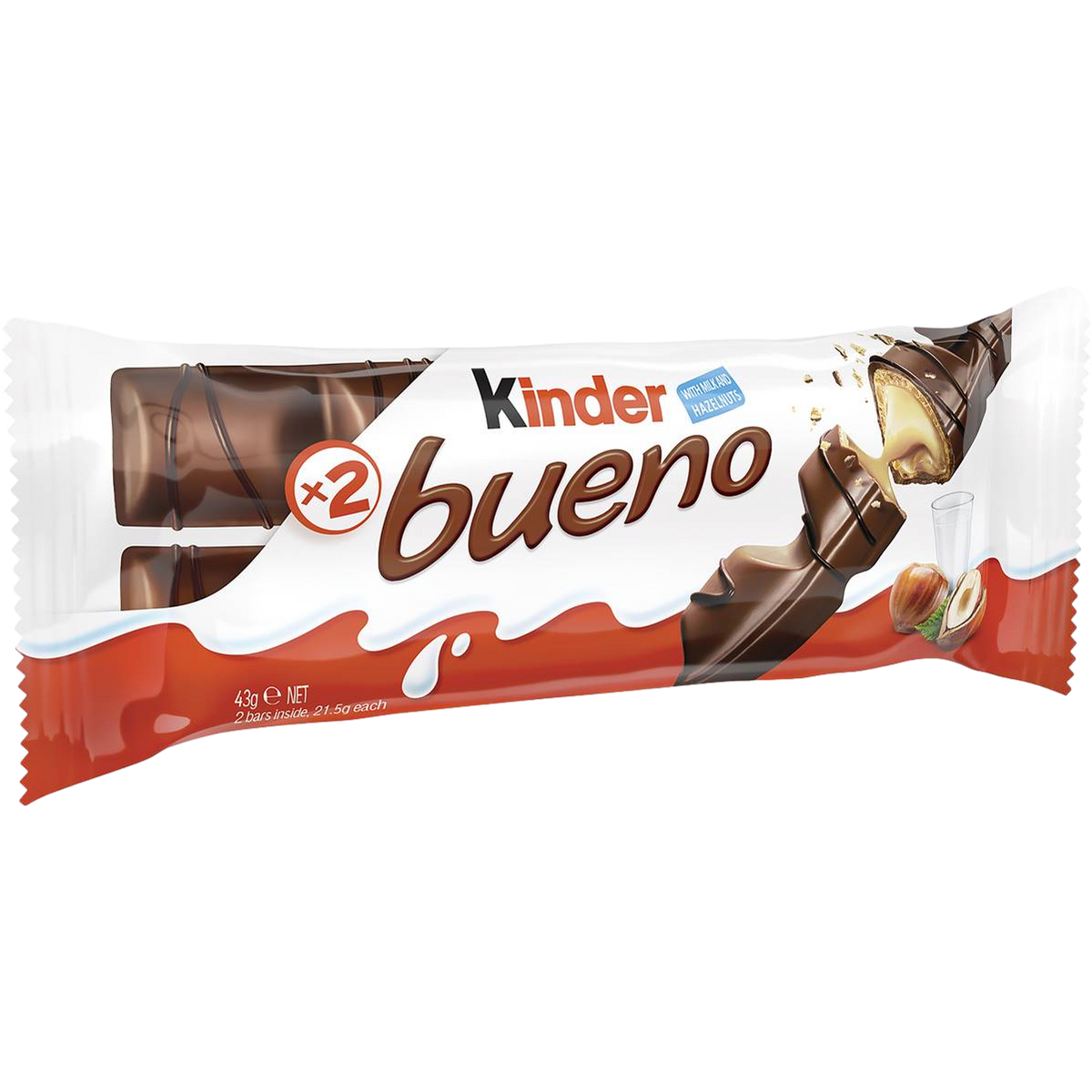 Kinder Bueno Wafer Chocolate 43g 2 Pack