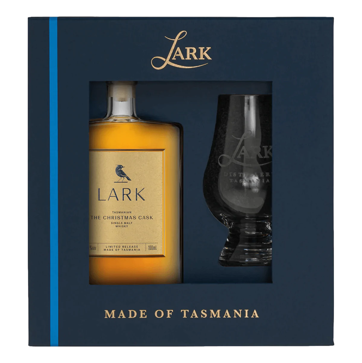Lark Christmas Cask Single Malt Whisky 100ml & Glencairn Tasting Glass