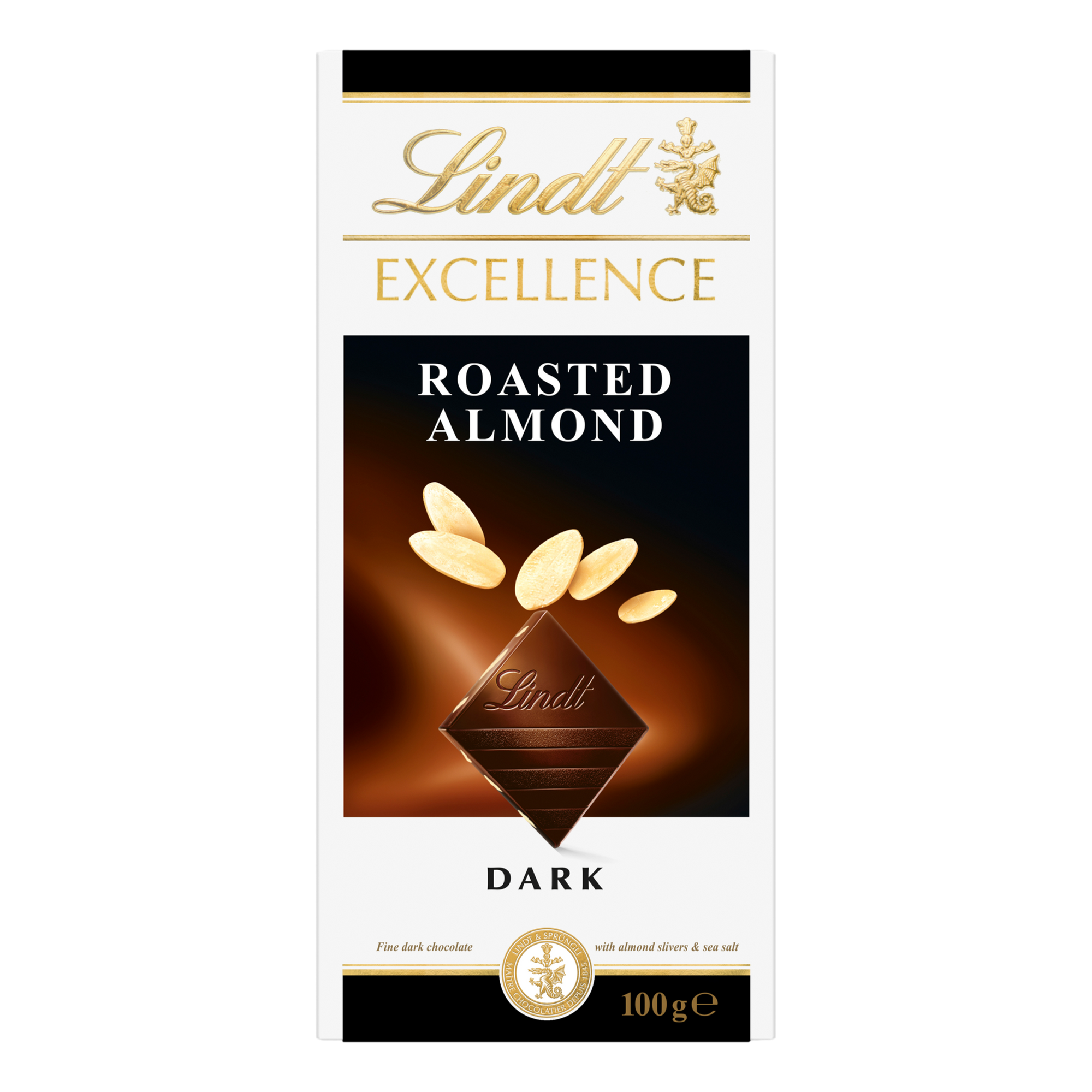 Lindt Excellence Block Roasted Almond Dark Chocolate 100g