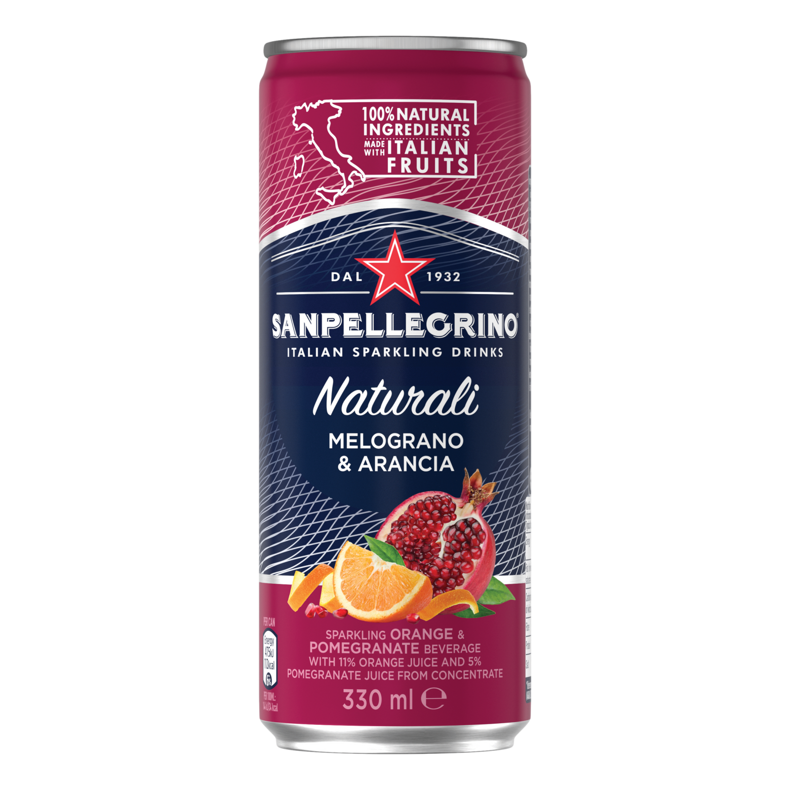 San Pellegrino Naturali Melograno & Arancia 330ml Can Single