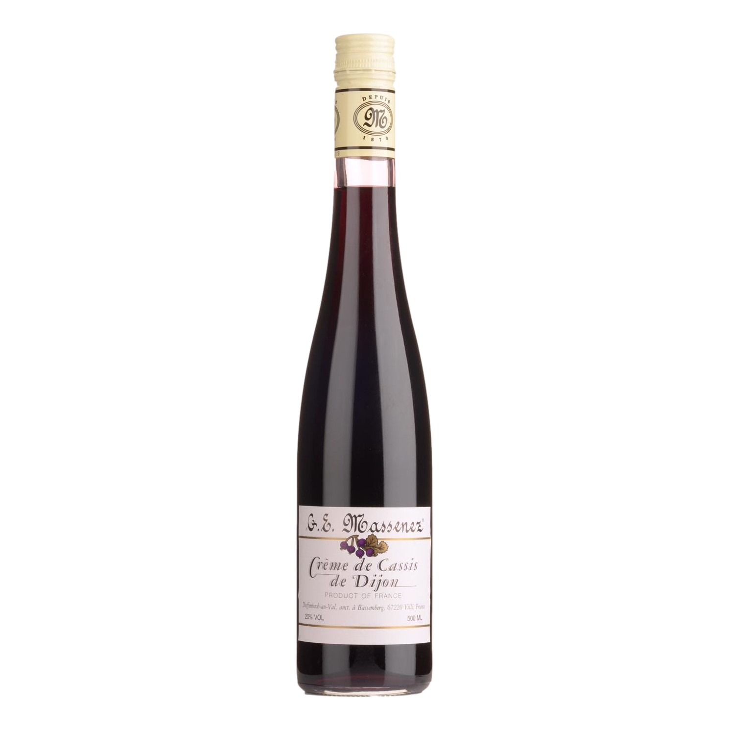 Massenez Creme de Cassis de Dijon Blackcurrant Liqueur 500ml
