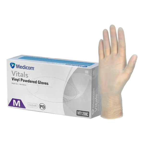 Vinyl Powdered Gloves Medium 100 Pack Camperdown Cellars