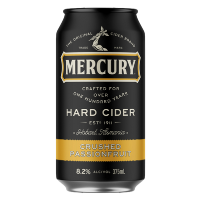 Mercury Hard Cider Crushed Passionfruit 8.2% 375ml Can 6 Pack