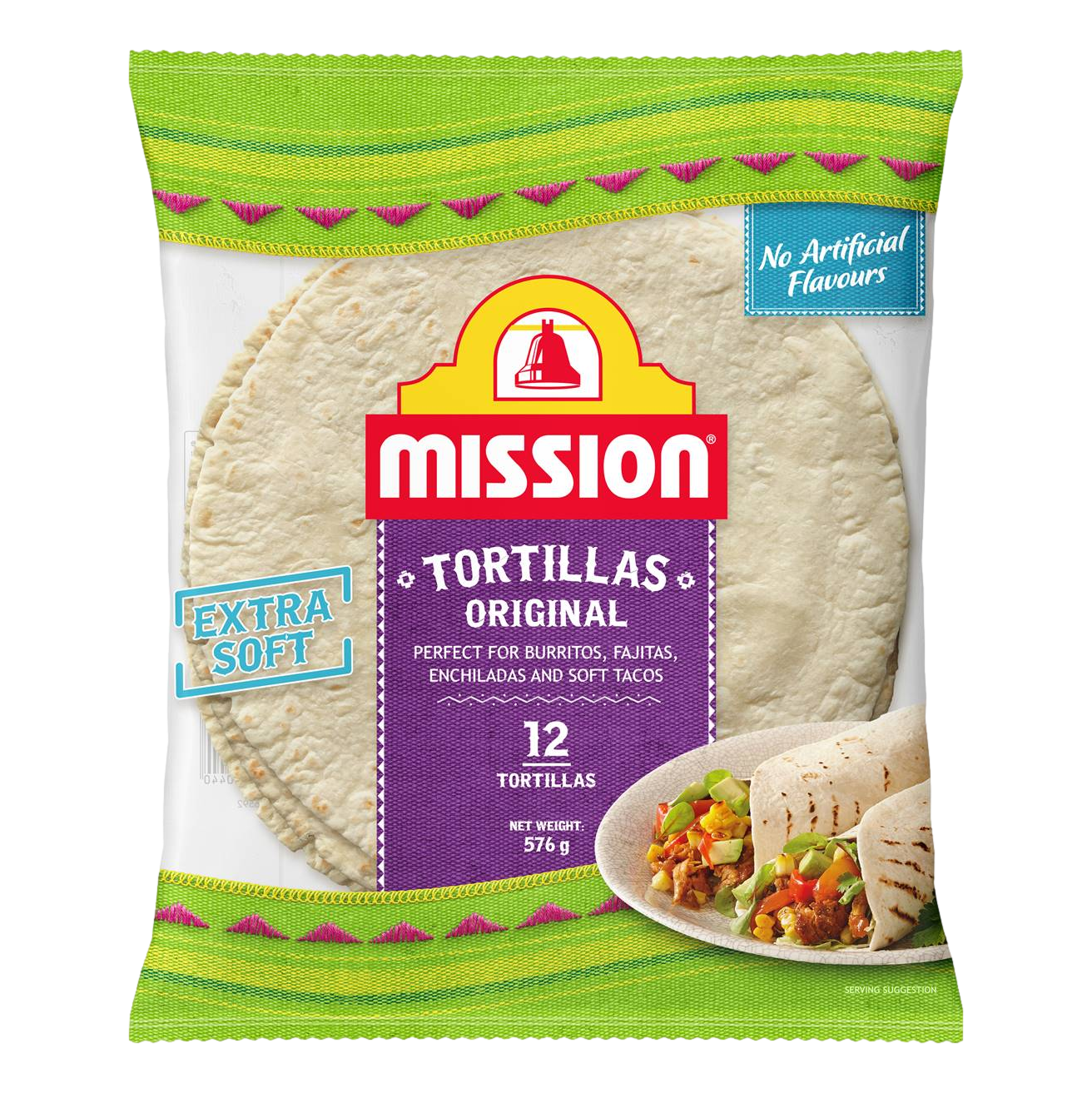 Mission Extra Soft Tortillas 576g 12 Pack