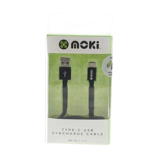 Moki Syncharge Cable Flat Type C To USB 90cm