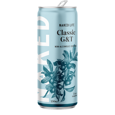 Naked Life Non-Alcoholic Classic G&T Cocktail 250ml Can Case of 24