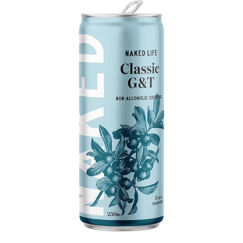 Naked Life Non-Alcoholic Classic G&T Cocktail 250ml Can 4 Pack