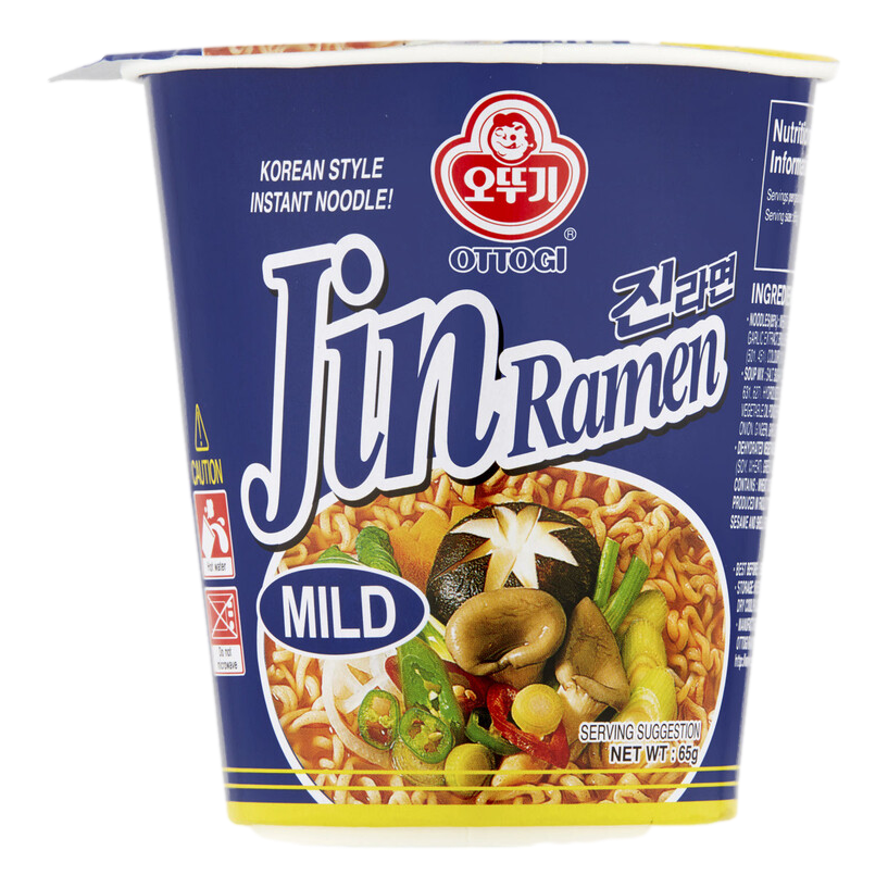 Ottogi Jin Cup Ramen Noodles Mild 65g