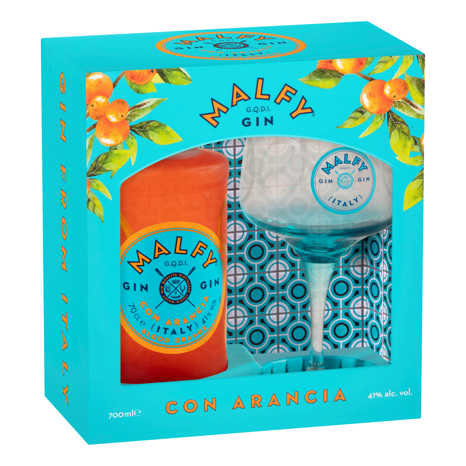 Malfy Con Arancia Gin 700ml + Glass Gift Pack