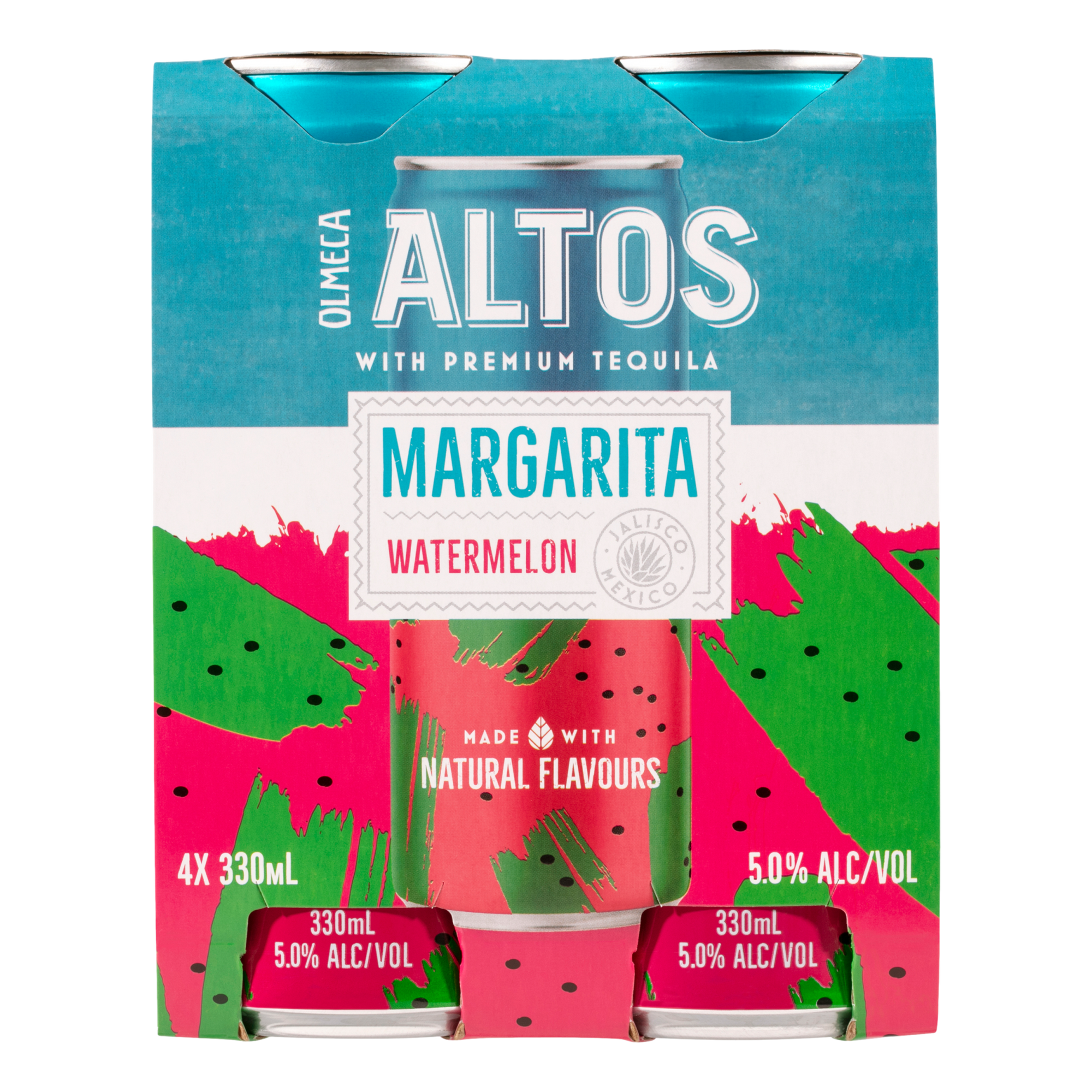 Olmeca Altos Watermelon Margarita 330ml Can 4 Pack