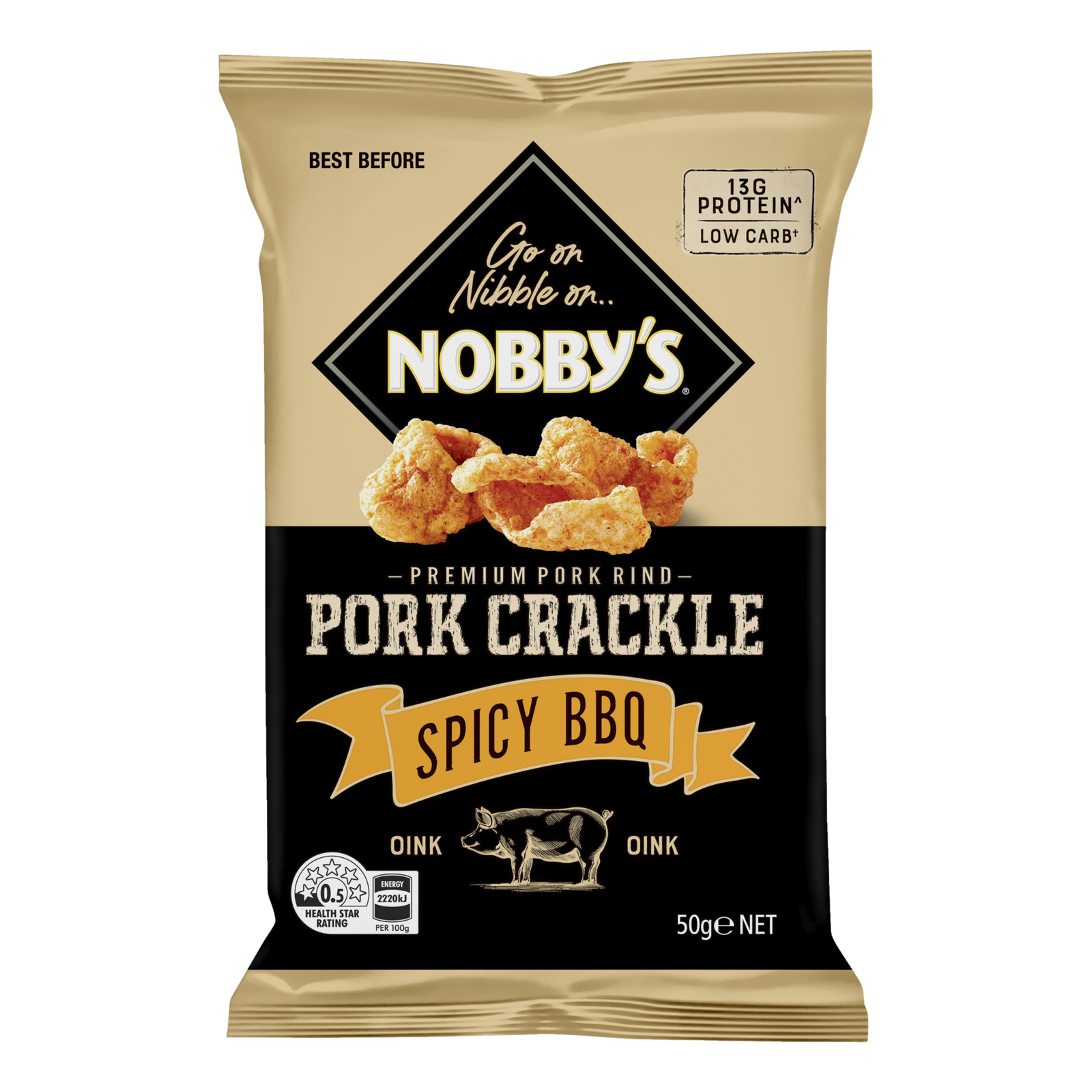 Nobby's Spicy BBQ Pork Crackle 50g
