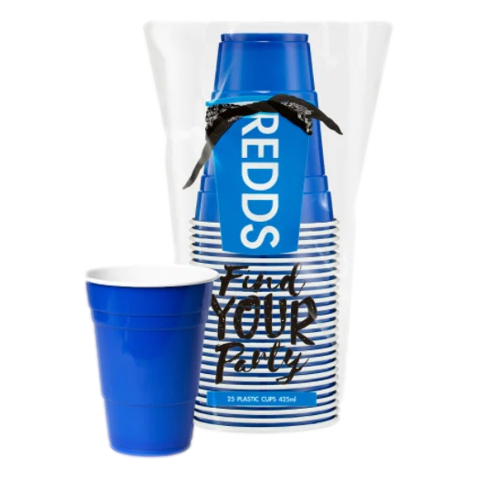 REDDS Blue Beer Cup 425ml 25 Pack