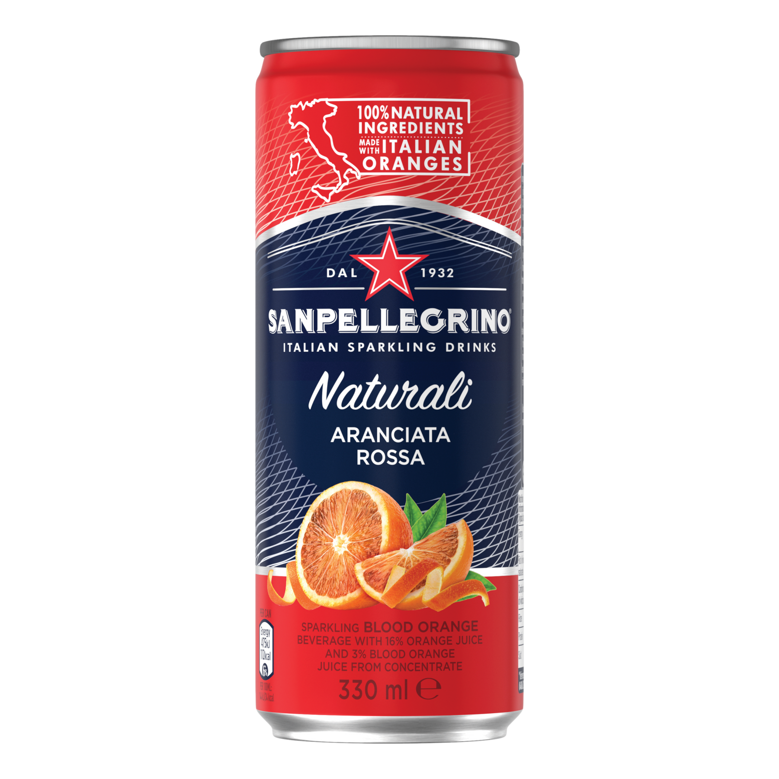 San Pellegrino Naturali Aranciata Rossa 330ml Can Single