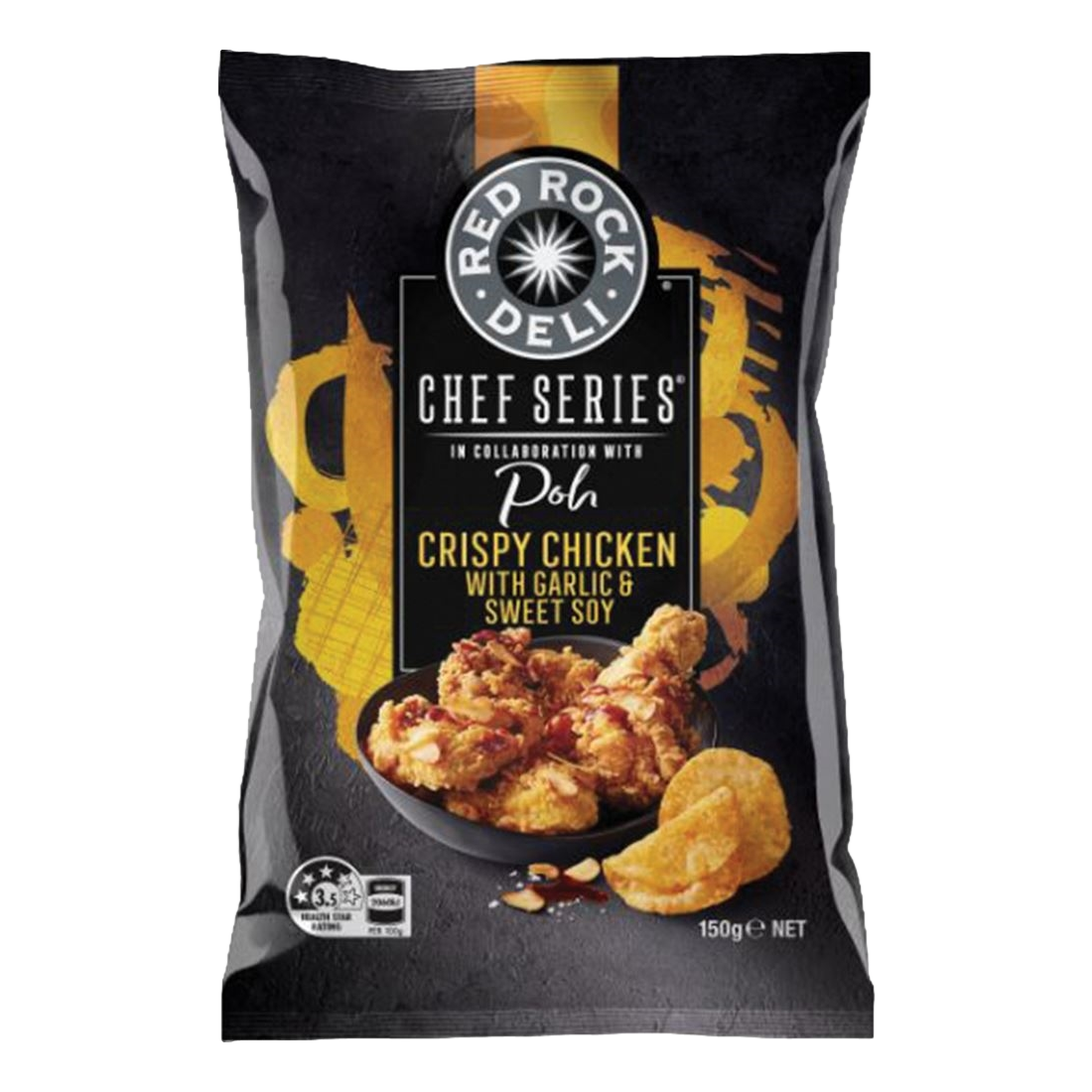 Red Rock Deli Chef Series Crispy Chicken Garlic & Sweet Soy Potato Chips 150g