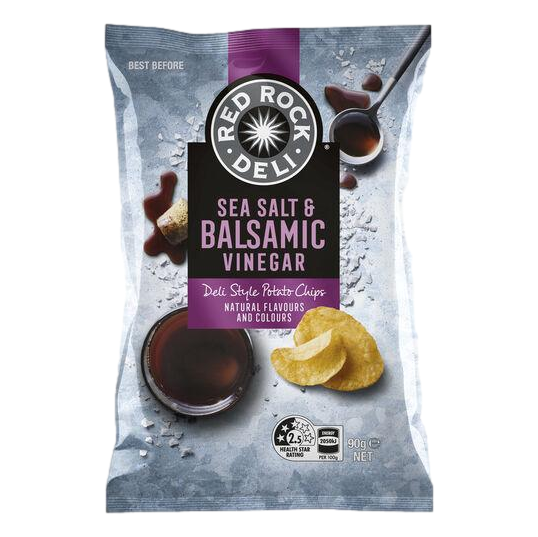 Red Rock Deli Salt & Balsamic Vinegar Potato Chips 90g