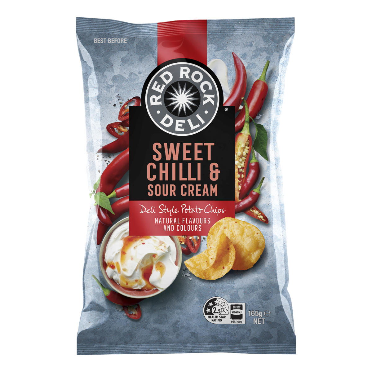 Red Rock Deli Sweet Chilli & Sour Cream Potato Chips 165g