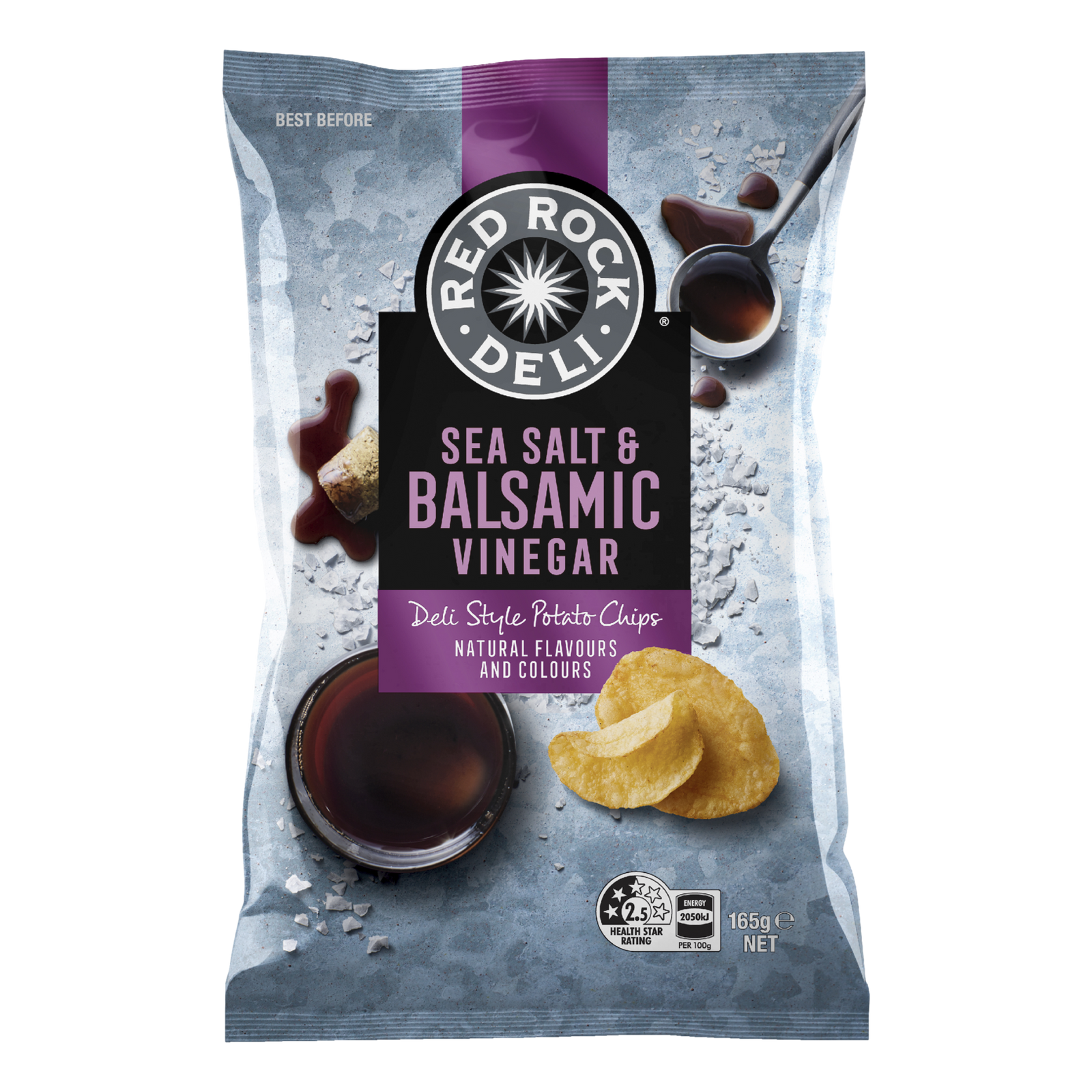 Red Rock Deli Sea Salt & Balsamic Vinegar Potato Chips 165g